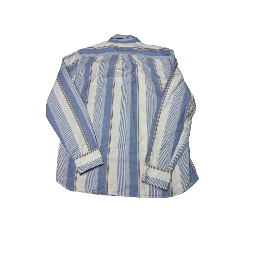 J.Crew Broken-In Oxford Shirt Mens Medium Slim Fit‎ Blue Striped Organic Cotton